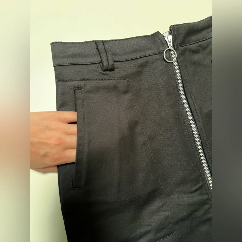 SKFK Aldaia Black Zipper Organic Cotton Skirt | EU 38 US 6